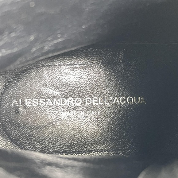 Alessandro Dell\'Acqua Boots Mens Size 42 Black Leather Cap Toe Shoes - Italy main image 4